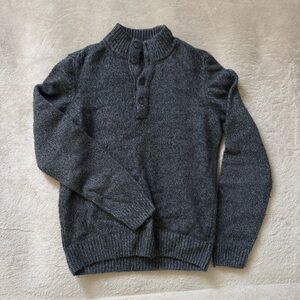 Hugo Boss Mens Small Dark Gray Finest Italian Yarn Pullover Sweatshirt Top